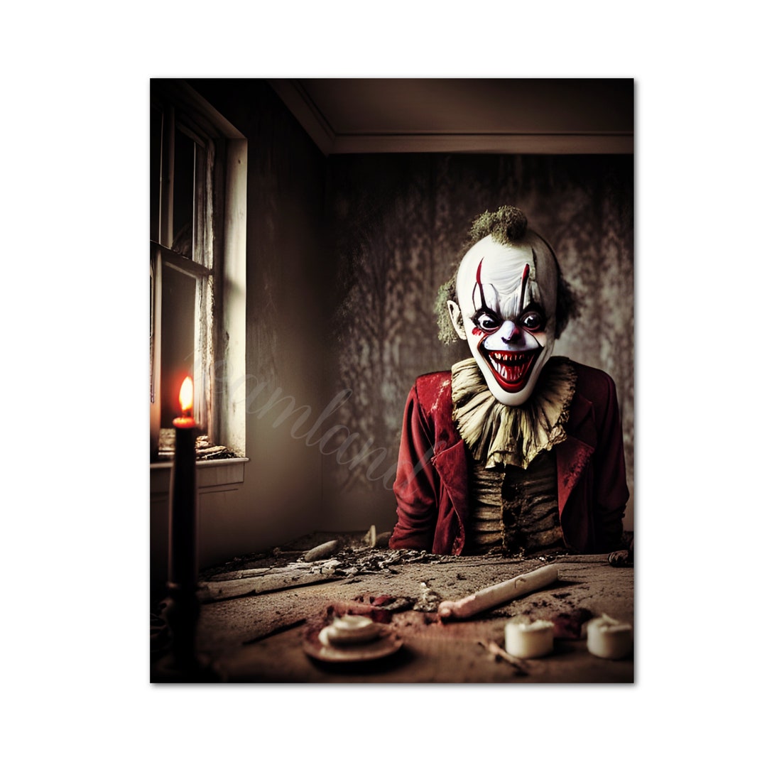 Creepy Clown Photo Printable Haunted Horror Digital Print Wall Art ...