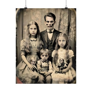 Creepy Family Poster Photo Print Asylum Patient Scary Printable Vintage ...