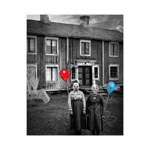 Clown Creepy Photo Haunted House Printable Horror Wall Art Print ...