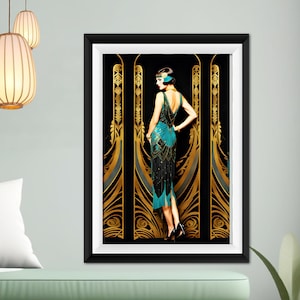 Wall Art Print Zeigfeld Girl Art Deco Poster Flapper Poster Gatsby Girl Art Print Poster Portrait 1920s Style Woman Wall Art Home Decor
