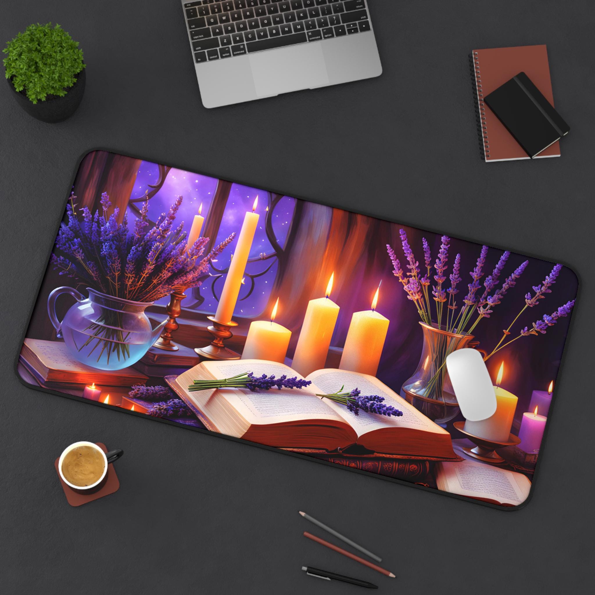 Witches Table Garden Desk Mat Office Decor Large Gaming Mouse Pad Dark Cottagecore Witchy Moon Over Garden