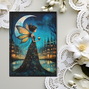 Moon Fairy Journal Personalized Custom Hardcover Dream Notebook Witchy Dark Academia