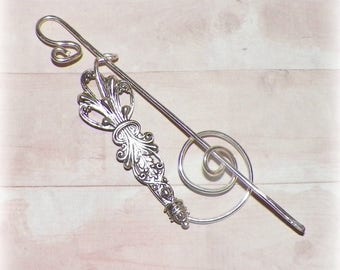 Celtic Shawl Pin Silver Minimalistic Brooch Hammered Minimalist Style Scarf Pin Outlander Stick Pin Outlander