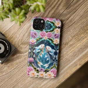 Asian Koi Fish Phone Case Pink Underwater Retro Aesthetic Design iPhone 12 13 15 Galaxy S21 S22 S23 And More
