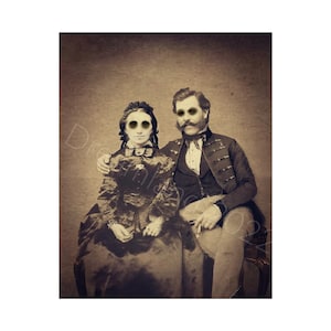 Creepy Ghost Photo Vintage Couple Scary Family Printable Horror Wall Art Print Antique Halloween Vintage Picture Printable Digital Download