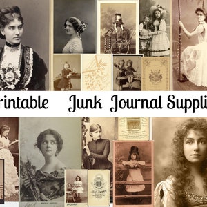 Foto's Vintage kastkaarten Afdrukbare Victoriaanse afdrukbare collage Junk Journal Supply Digitale afbeeldingen Ephemera antiek fotopapier