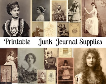Photos Vintage Cabinet Cards Printable Victorian Printable Collage Junk Journal Supply Digital Images Ephemera Antique Picture Paper