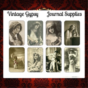 Vintage fotos imprimibles gabinete postal Boho Gypsy Junk Journal suministro imágenes digitales efímera papel de imagen antiguo