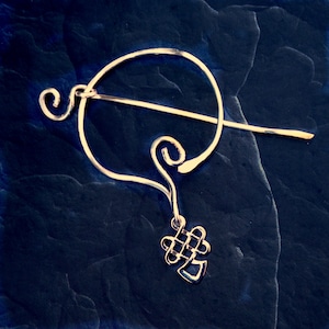 Shawl Pin Mimimalistic Celtic Silver Brooch Vintage Hammered Minimalist Style Scarf Pin Outlander Stick Pin Outlander