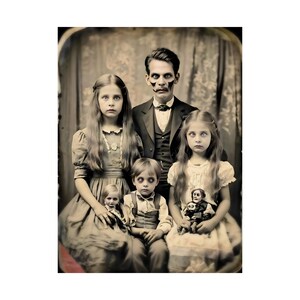Creepy Family Poster Photo Print Asylum Patient Scary Printable Vintage ...