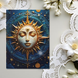 Celestial Witchy Sun Stars Journal Personalized Custom Hardcover Dream Notebook Manifestation Book Of Shadows Spell Book Dark Academia