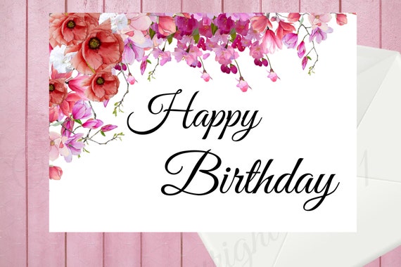 Happy Birthday Card Printable Greeting Card Instant Download | Etsy