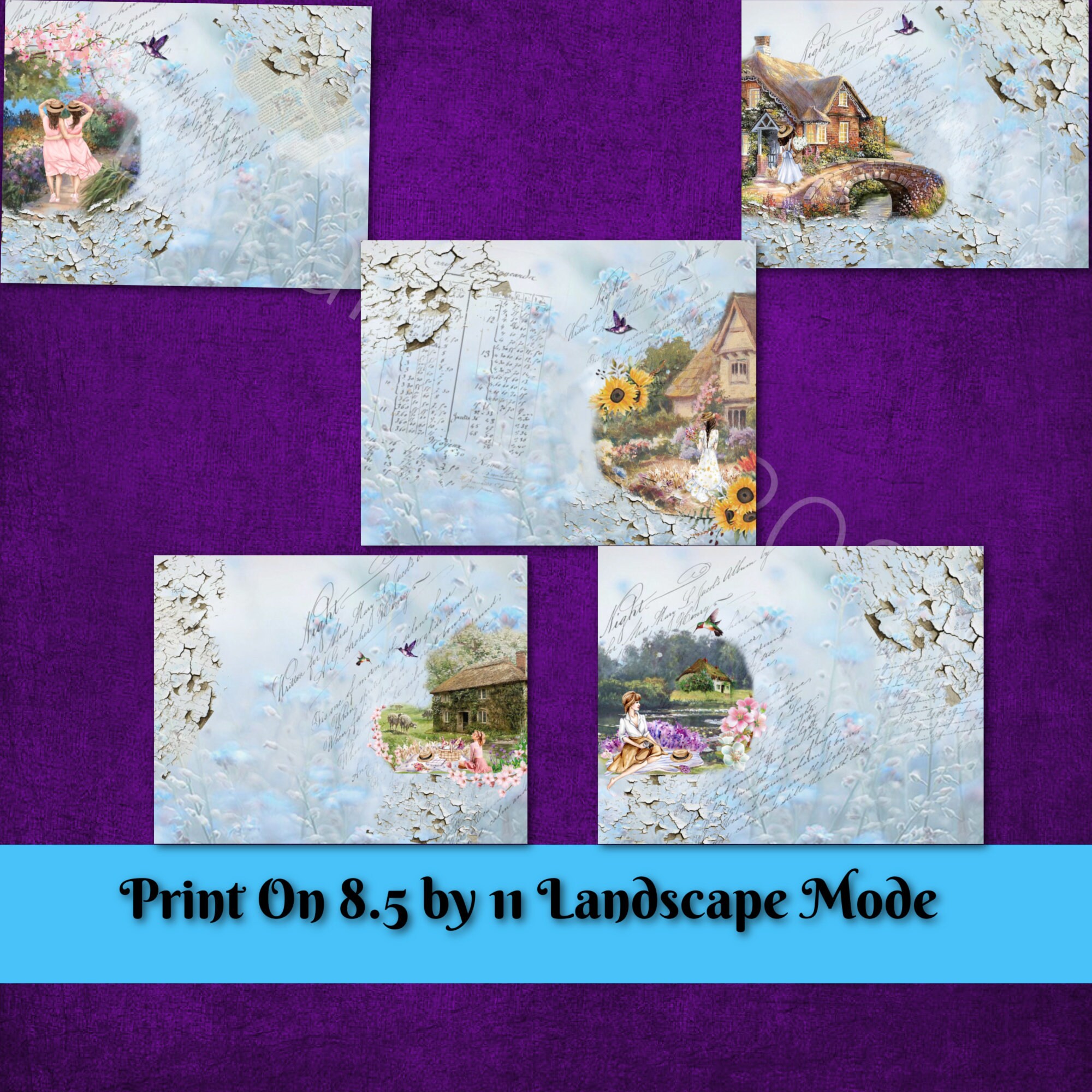 Spring Cottage Journal Printable Pages Vintage Garden Cottage Etsy