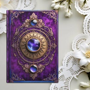 Lila Witchy Journal Mond Faux Samt Personalisierte Mond Galaxy Hardcover Notizbuch Buch der Schatten Manifestation Zauberbuch Tarot