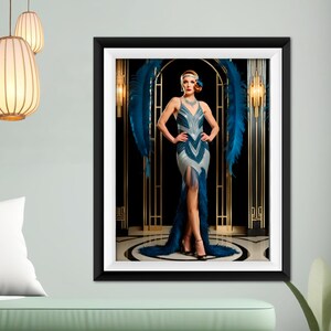 Wall Art Print Zeigfeld Girl Art Deco Poster Flapper Poster Gatsby Girl Art Print Poster Portrait 1920s Style Woman Wall Art Home Decor