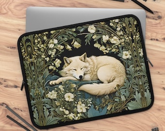 Wolf Laptop Case Art Nouveau William Morris Inspired Cottagecore Forestcore Sleeve 13 15 17 Inches Ipad Air Macbook