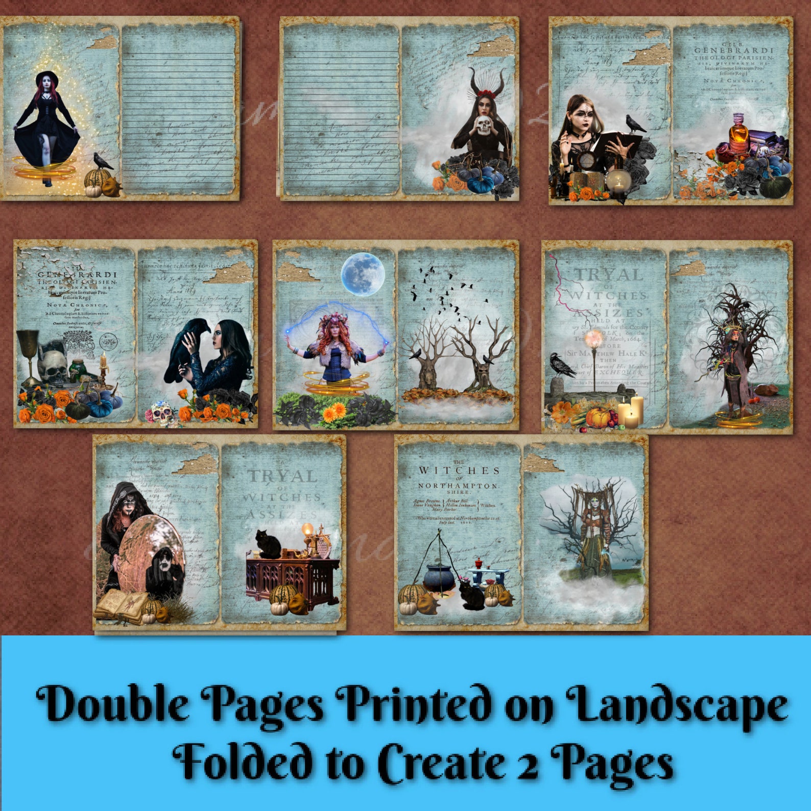 Witches Journal Pages Kit Halloween Magic Printable Pages - Etsy