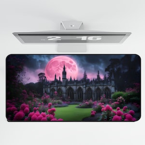 Gothic Moon Desk Mat Withy Dark Academia Moon Witches Alter Dark Cottagecore Unique Gift Academia Mouse Pad