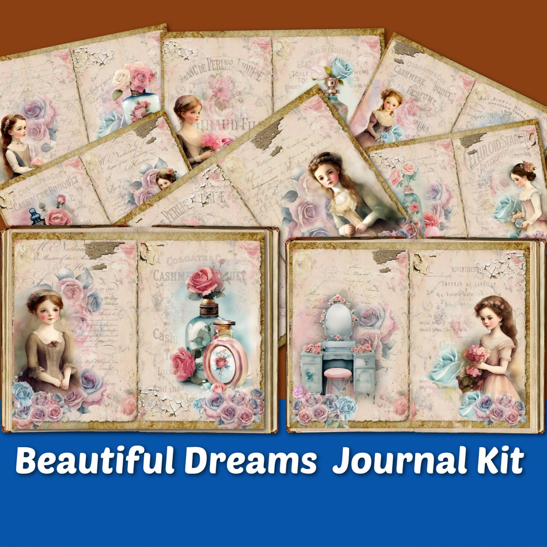 Junk Journal Printable Kit Victorian Beautiful Dreams Lined Shabby ...