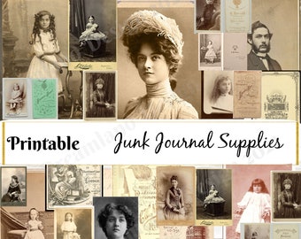 Printable Cabinet Cards Photos Vintage Victorian Printable Collage Junk Journal Supply Digital Images Ephemera Antique Picture Paper