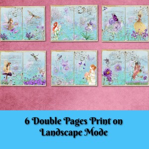 Printable Junk Journal Kit Fairy Pages Vintage Garden Blank Lined Paper ...