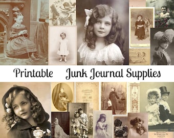 Vintage Kabinett Karten Fotos druckbare viktorianische druckbare Collage Junk Journal Versorgung Digitale Bilder Ephemera Antikes Bilderpapier