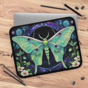 Cottagecore Laptop Case Art Nouveau Luna Moth William Morris Inspired Cottagecore Forestcore Sleeve 13 15 17 Inches Ipad Air Macbook