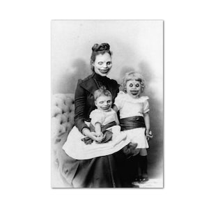 Creepy Demon Family Photo Vintage Scary Printable Horror Wall Art Print Antique Halloween Vintage Picture Printable Digital Download