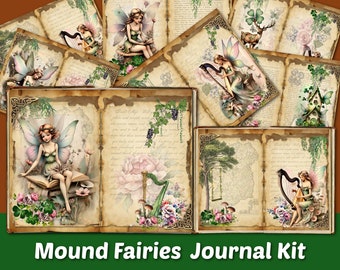 The Mound Fairies Irish Celtic Journal Pages Shabby Printable Journal Junk Kit Vintage Ephemera Paper Digital Download