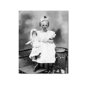 Creepy Girl Photo Victorian Children Vintage Horror Printable Weird Vintage Photo Art Halloween Cabinet Card Download Wall Art