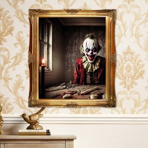 Creepy Clown Photo Printable Haunted Horror Digital Print Wall Art ...