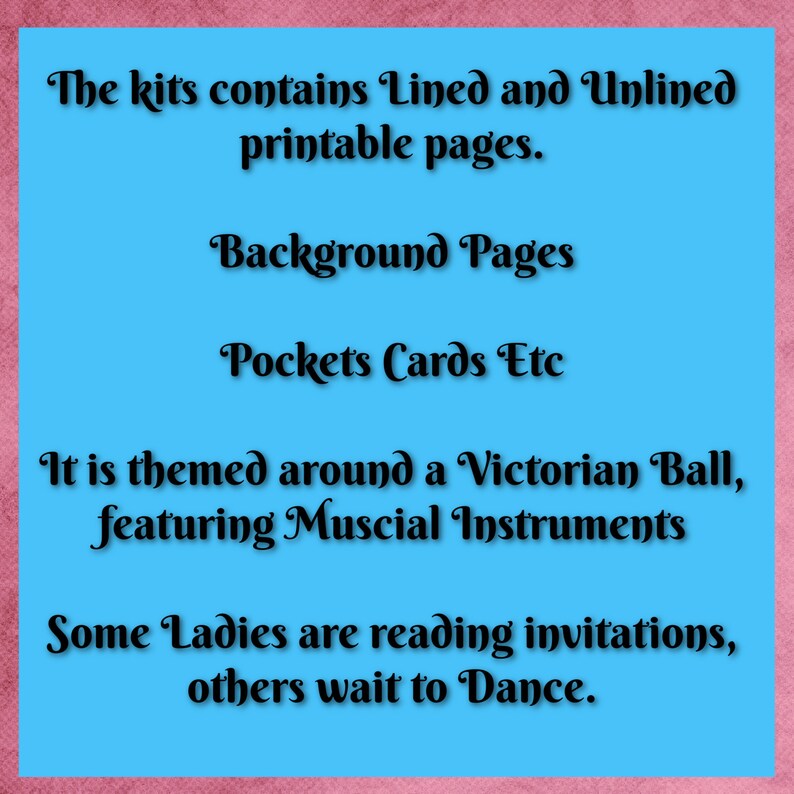 Journal Pages Victorian Ball Dance Printable Roses Kit Vintage Etsy