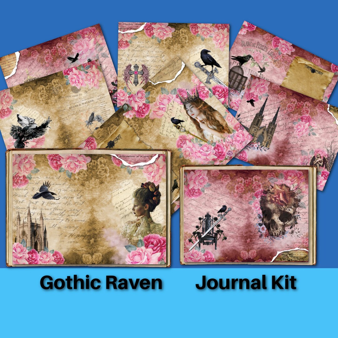 Gothic Journal Kit Printable Pages Victorian ATC Raven Queen Blank ...