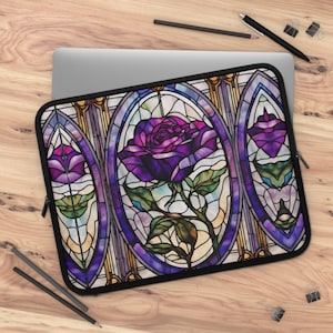 Purple Rose Laptop Case Dark Cottagecore  Dark Academia Unique Gothic Retro Aesthetic Style Design 13 15 17 Inches Ipad Air Macbook