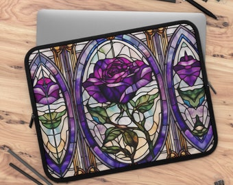 Purple Rose Laptop Case Dark Cottagecore  Dark Academia Unique Gothic Retro Aesthetic Style Design 13 15 17 Inches Ipad Air Macbook