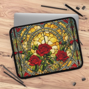 Red Roses Laptop Case Dark Cottagecore  Dark Academia Unique Gothic Retro Aesthetic Style Design 13 15 17 Inches Ipad Air Macbook