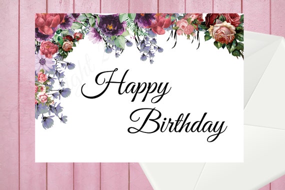 Happy Birthday Printable Card Birthday Greeting Card Instant - Etsy