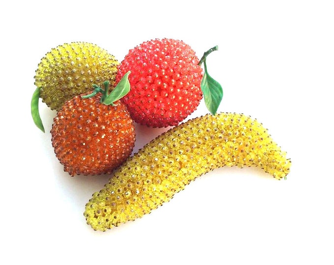 Vintage Beaded Fruit Bowl Fillers Decorative Fruit Decor Etsy