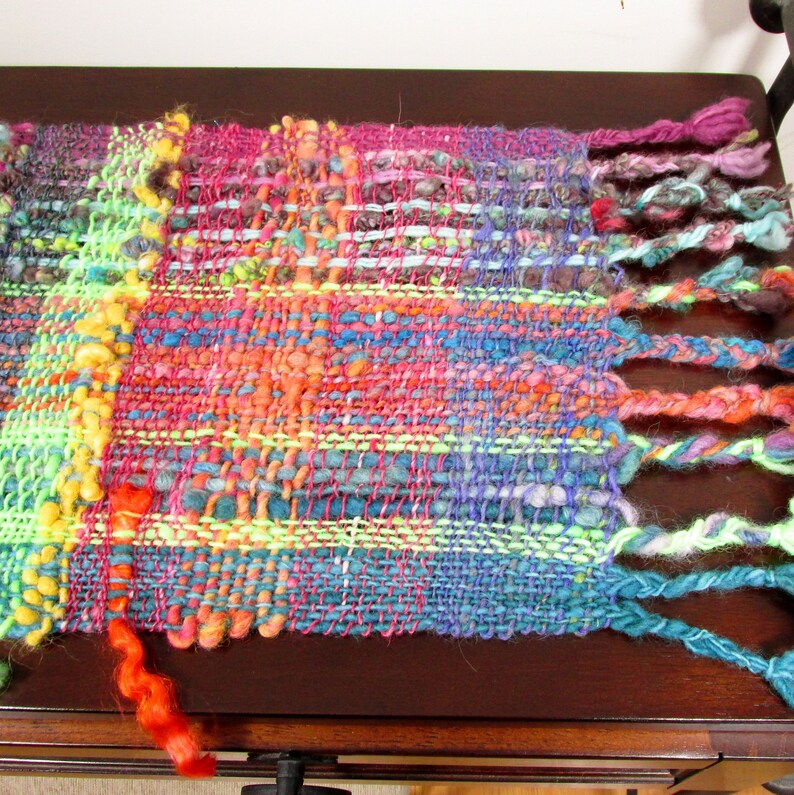 Handwoven Table Runner Modern Colorful Striped Woven Table Mat Tapestry