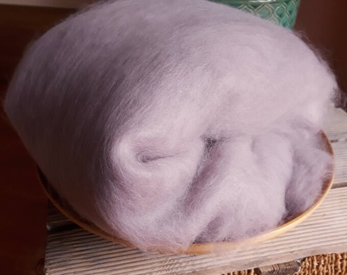 Angora Rabbit For Fiber 50gr/ 1.76 OZ Angora Rabbit Fiber in Mauve Carded Batt Ready for ...