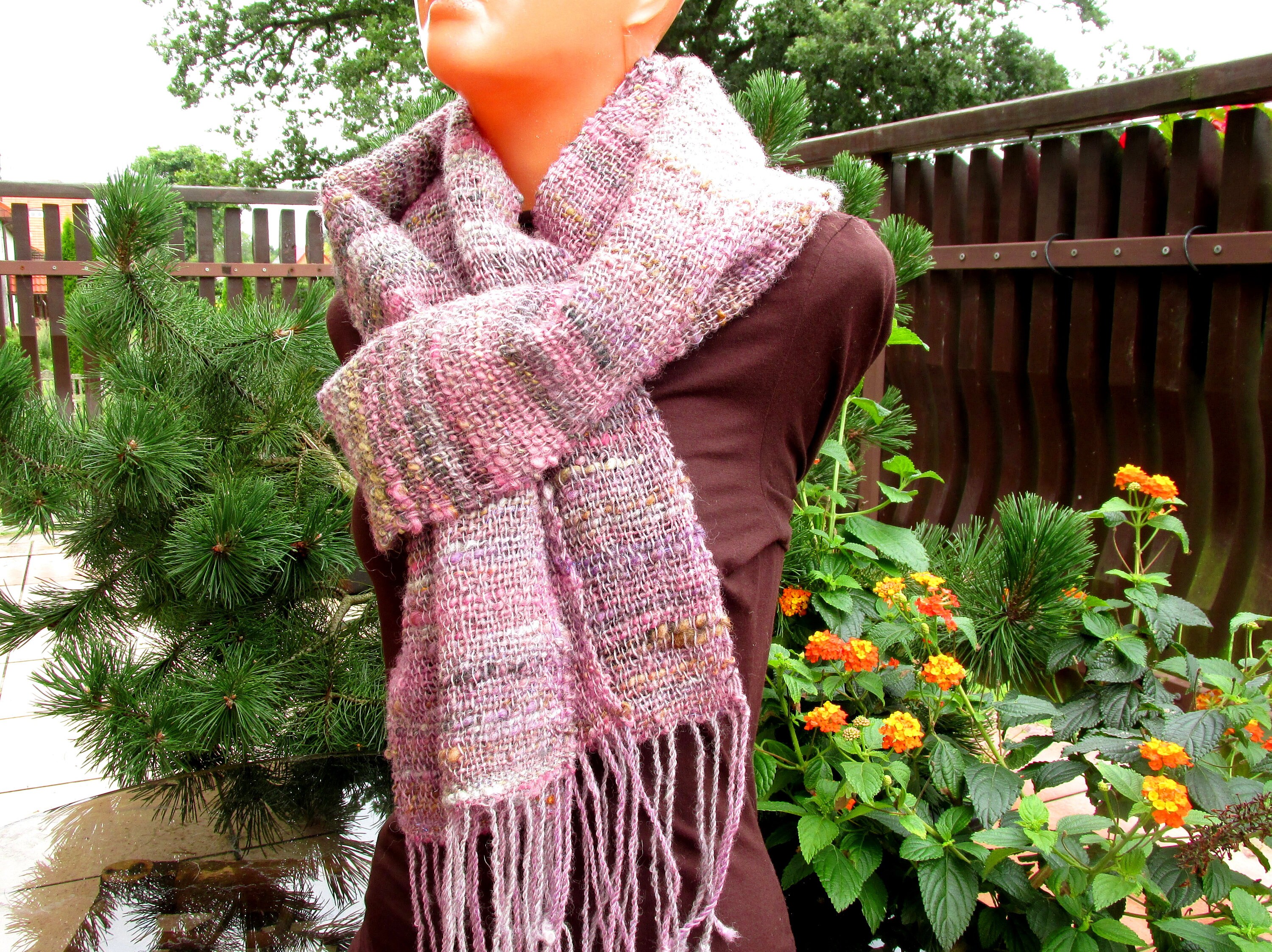 Scarfs for women dusty rose plaid