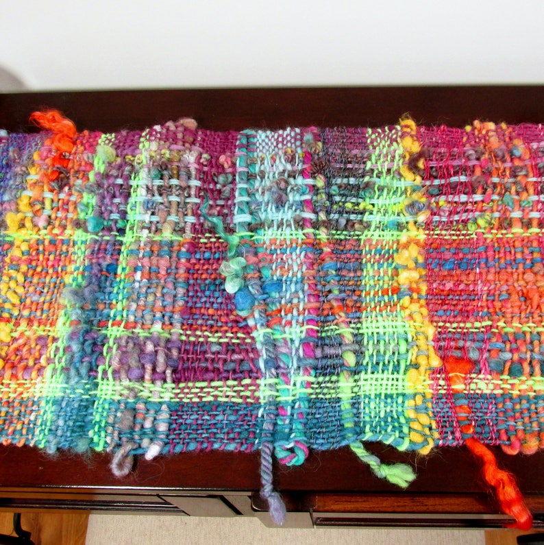 Handwoven Table Runner Modern Colorful Striped Woven Table Mat Tapestry