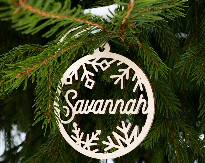 Personalized Wooden Christmas Tree Ornament With Name - Etsy