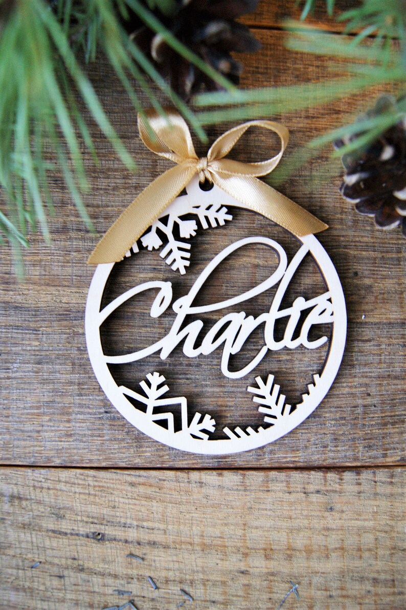 Personalized Wooden Christmas Tree Ornament With Name Etsy