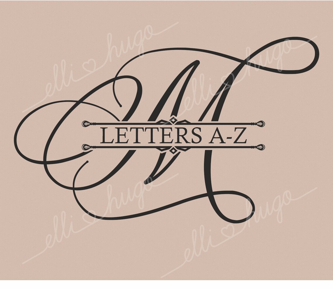Split Monogram SVG, Split Letter SVG, Split Calligraphy Alphabet ...