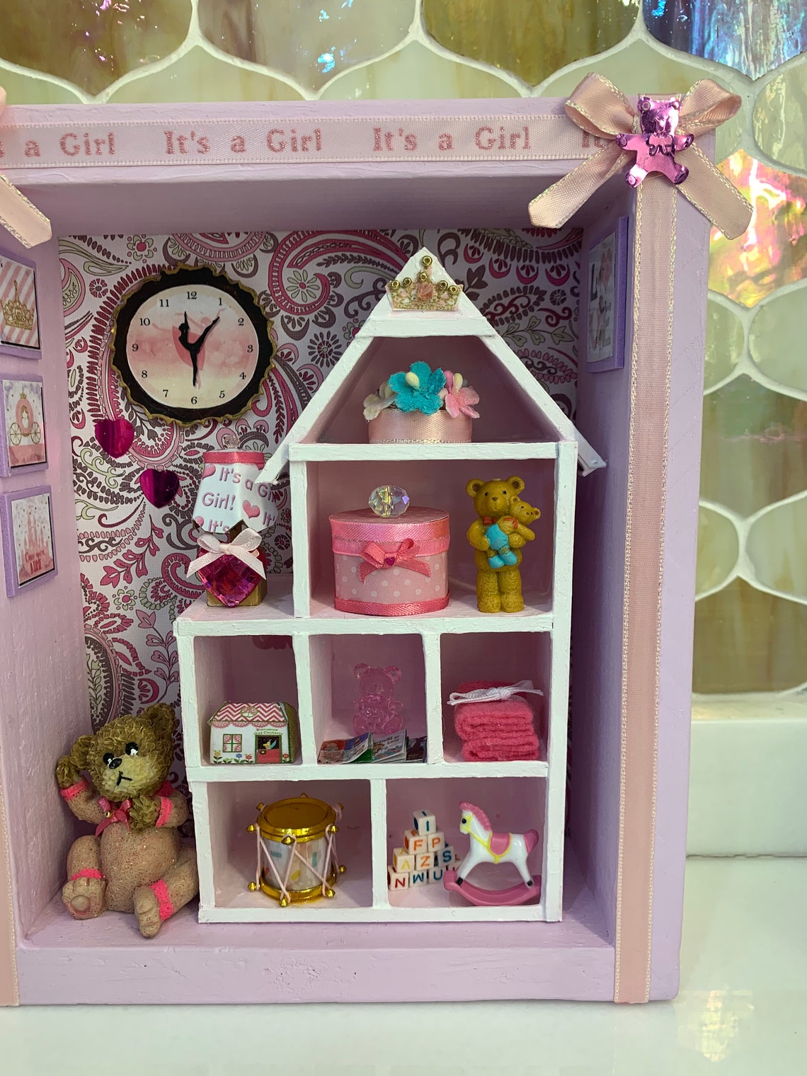 Baby Girl. Miniature Scene .shadow Box .unique 3D Girl Shadow Etsy