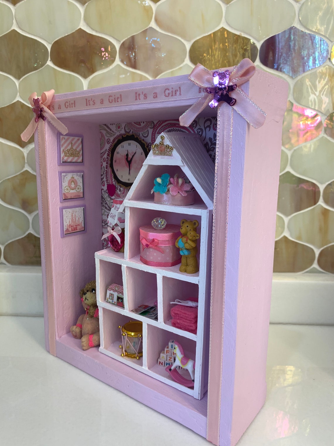 Baby Girl. Miniature Scene .shadow Box .unique 3D Girl Shadow Etsy