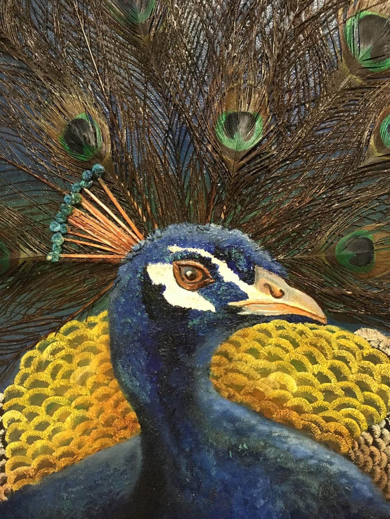 The Majestic Peacock Bird.mixed Media Collage Art.real Etsy