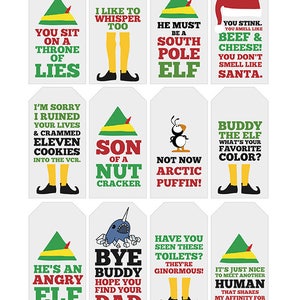 Funny Elf Quote Gift Tags | Printable | Typography