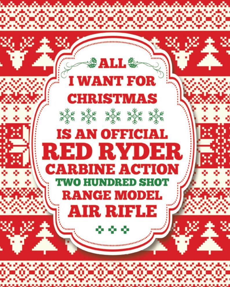 A Christmas Story Red Ryder Quote Christmas Story Red Ryder Typography Print | Etsy